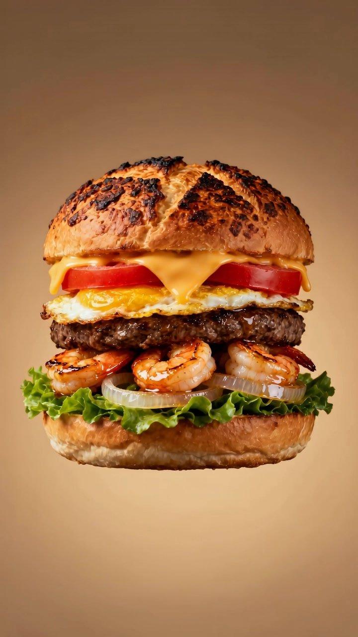 Deconstructed Burger Assembly – Seedance 2.0 AI generated video example